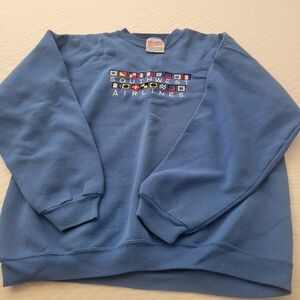 Hanes Sky Blue Crewneck Sweatshirt with Southwest Airlines Embroidered Logo
